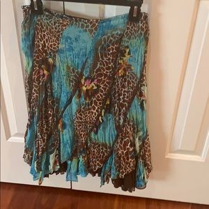 Alberto Makali leopard print skirt w/matching top
